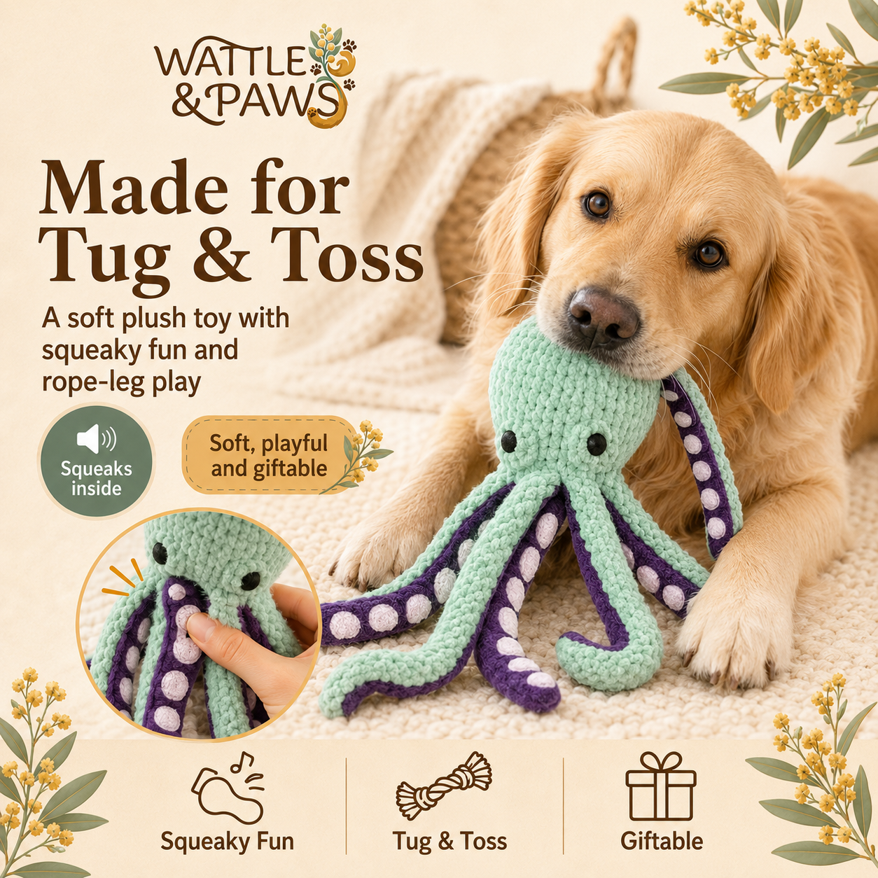 Squeaky shell puzzle dog toy size guide