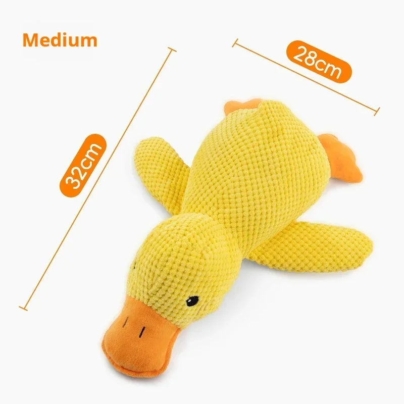 Medium squeaky duck plush dog toy