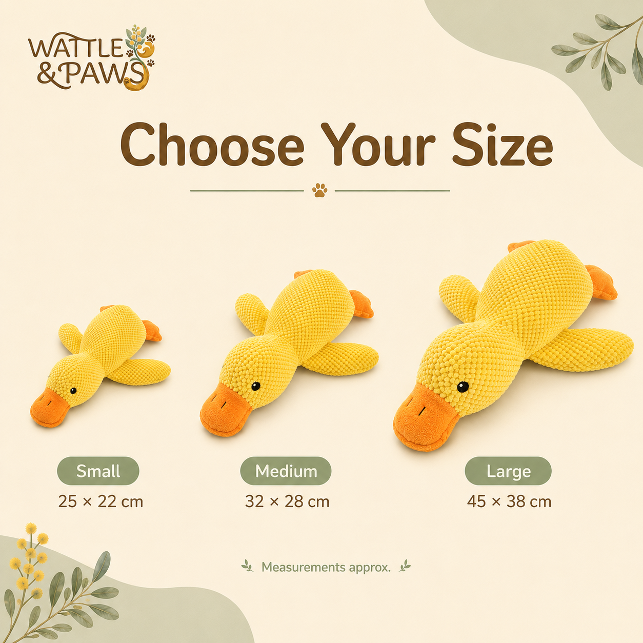 Features of the squeaky duck plush dog toy