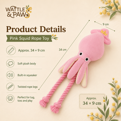 Plush octopus rope dog toy size guide