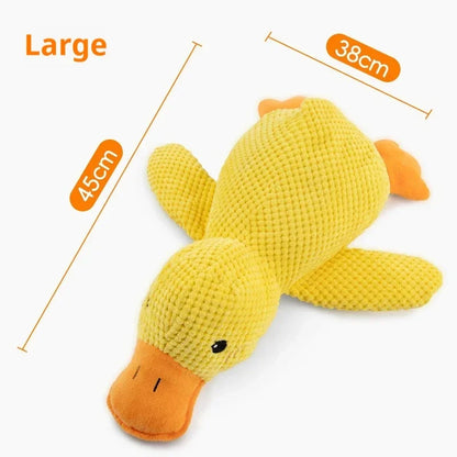 Small squeaky duck plush dog toy