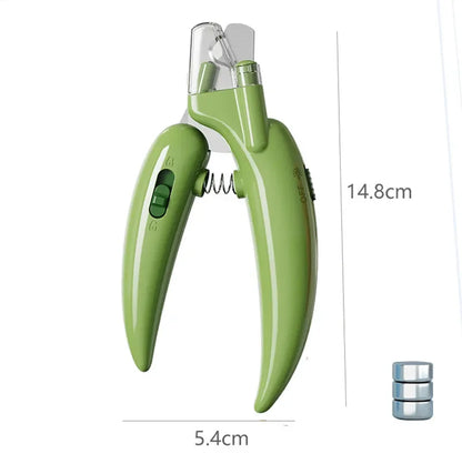 LED pet nail clipper with illuminated cutting area