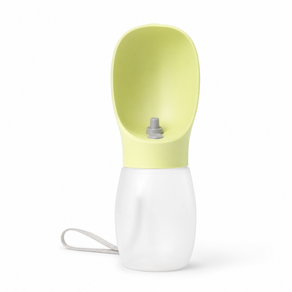 Yellow 300 mL portable dog water bottle