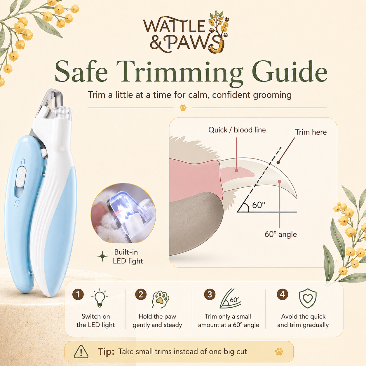 How to use the LED pet nail clipper
